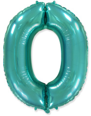 Ф Шар (40''/102 см) Цифра 0, Тиффани, 1 шт. в уп.