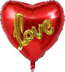 Шар (32"/82 см) Сердце, LOVE, Красный, 1 шт. в уп.